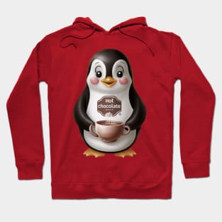 Cute penguin with hot chocolate Hoodie